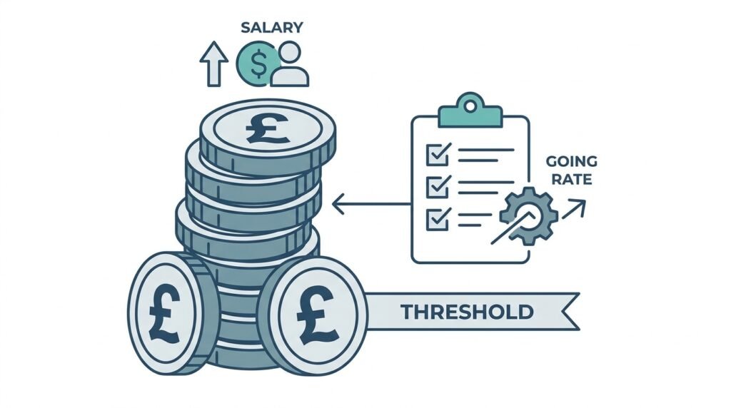 UK Visa Sponsorship Jobs 2026: What's Changing & Deadlines 2 Salary threshold concept illustr… 202606302235