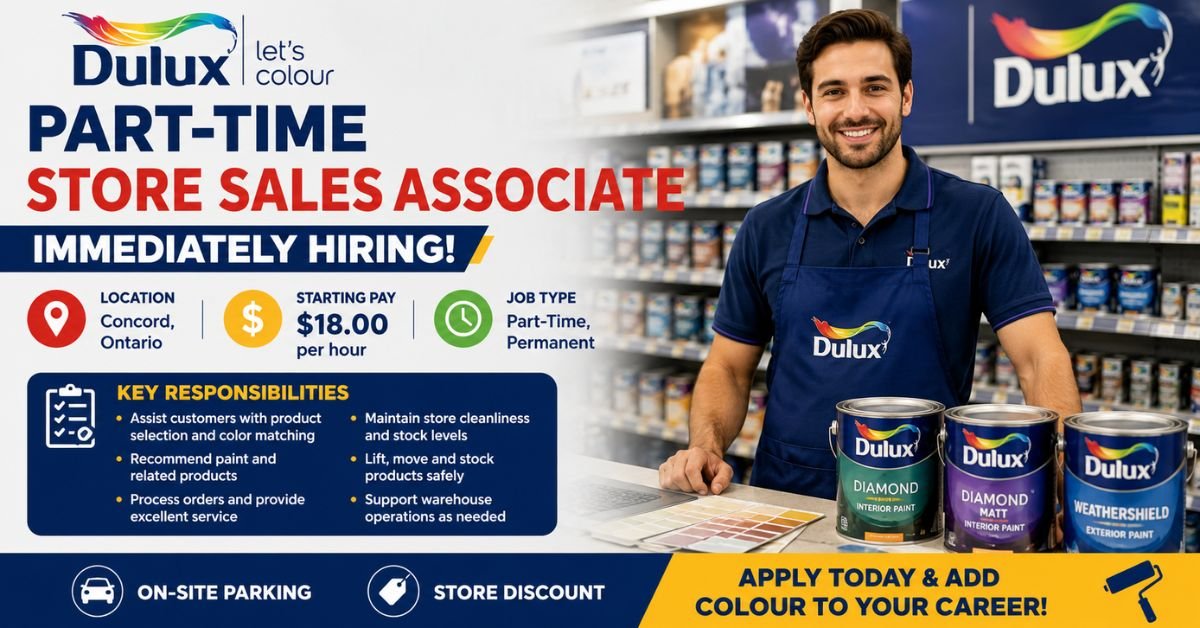 Part-Time Store Sales Associate Concord Ontario Job Guide 2026