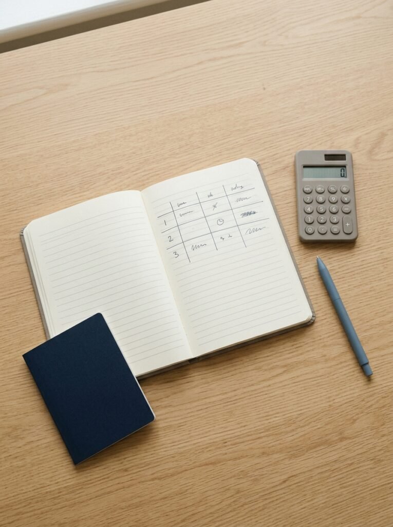Notebook calculator pen passport 202607261229