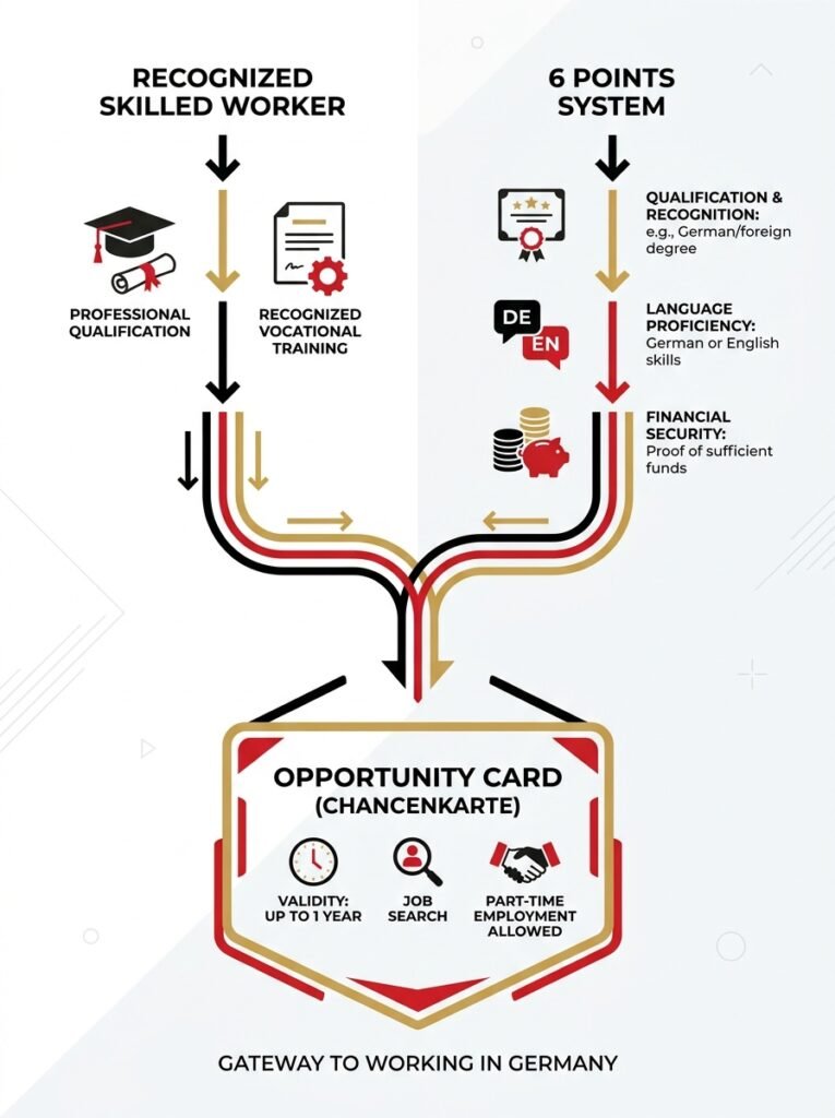 Paths merging into Opportunity Card 202607210241