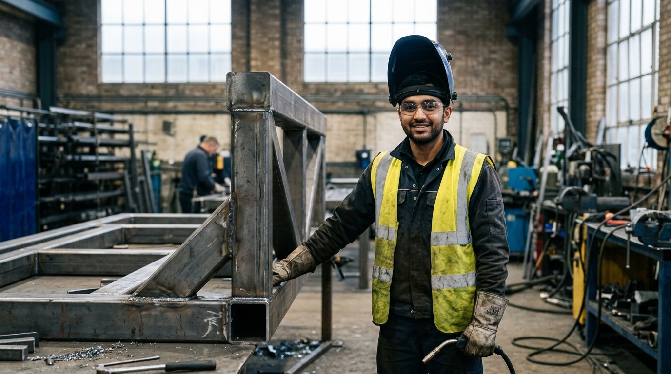Welder in a UK workshop representing trades on the temporary shortage list 2027
