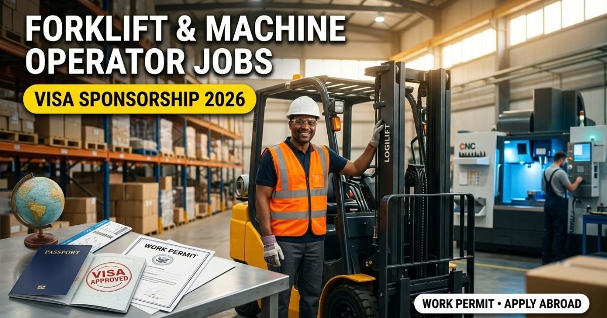 Forklift and machine operator jobs with visa sponsorship and work permit